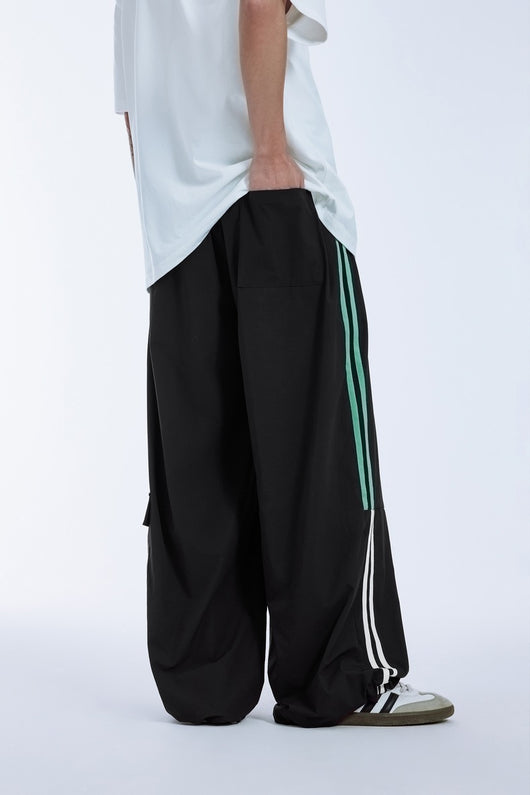 Pantalones Anchos con Rayas Laterales y Parches de Contraste - Estilo Retro Casual - Image 33