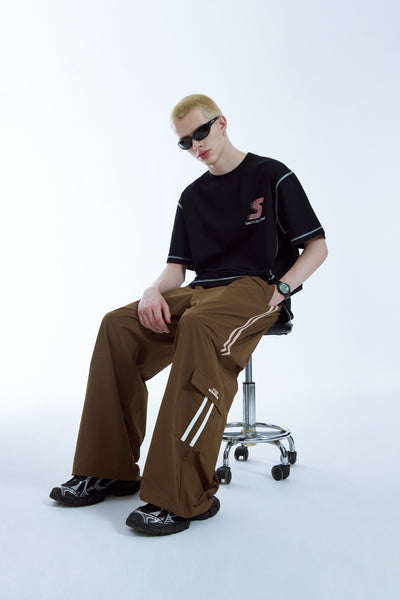 Pantalones Anchos con Rayas Laterales y Parches de Contraste - Estilo Retro Casual - Image 37