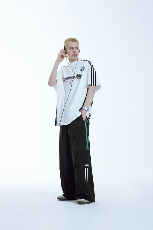 Pantalones Anchos con Rayas Laterales y Parches de Contraste - Estilo Retro Casual - Image 38