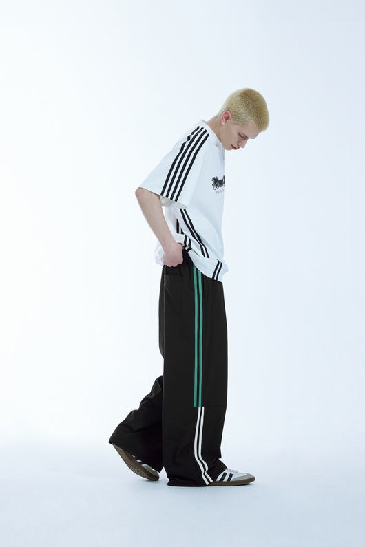 Pantalones Anchos con Rayas Laterales y Parches de Contraste - Estilo Retro Casual - Image 40