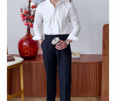 Camisa Slim Fit de Fibra de Bambú con Cuello y Manga Larga para Hombre - Image 7