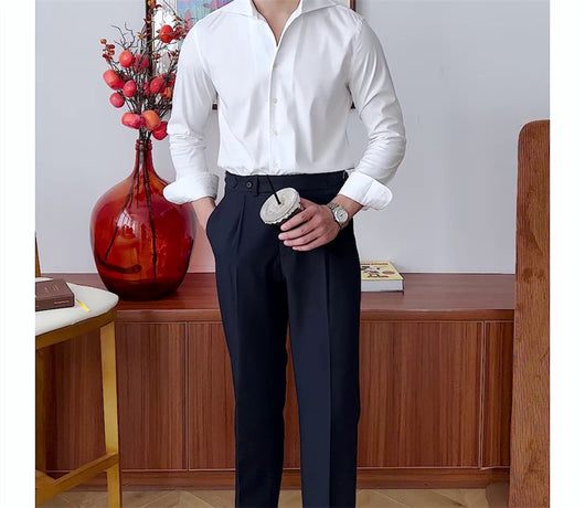 Camisa Slim Fit de Fibra de Bambú con Cuello y Manga Larga para Hombre - Image 7