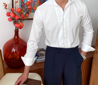 Camisa Slim Fit de Fibra de Bambú con Cuello y Manga Larga para Hombre - Image 9