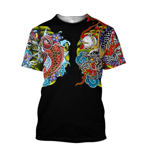 Camiseta Hombre Samurái 3D Cuello Redondo Diseño Impreso Suelta - Image 24
