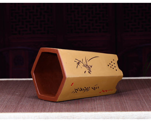 Maceta Hexagonal de Arena Púrpura con Flores para Suculentas y Plantas de Escritorio - Image 11