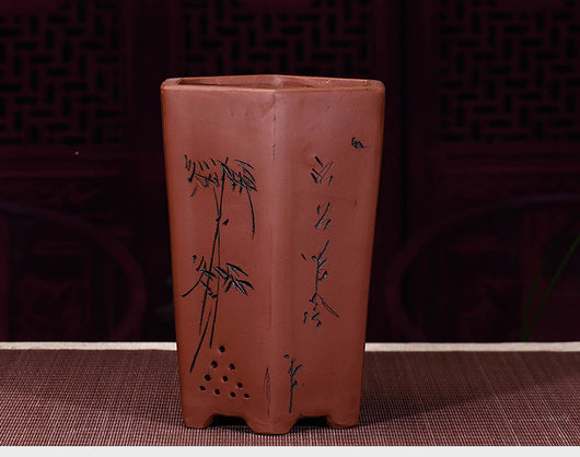 Maceta Hexagonal de Arena Púrpura con Flores para Suculentas y Plantas de Escritorio - Image 17