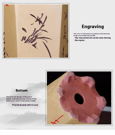 Maceta Hexagonal de Arena Púrpura con Flores para Suculentas y Plantas de Escritorio - Image 25