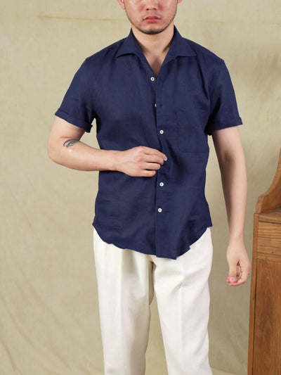 Camisa de Lino Manga Corta Suelta para Verano - Image 15