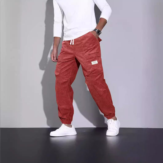 Pantalones de Pana Holgados con Tirantes para Hombre - Múltiples Bolsillos - Image 10
