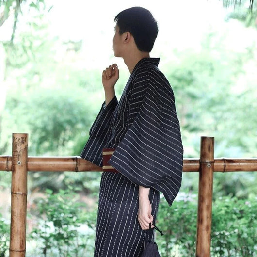 Kimono Tradicional Japonés para Hombre - Bata de Casa y Descanso - Image 9