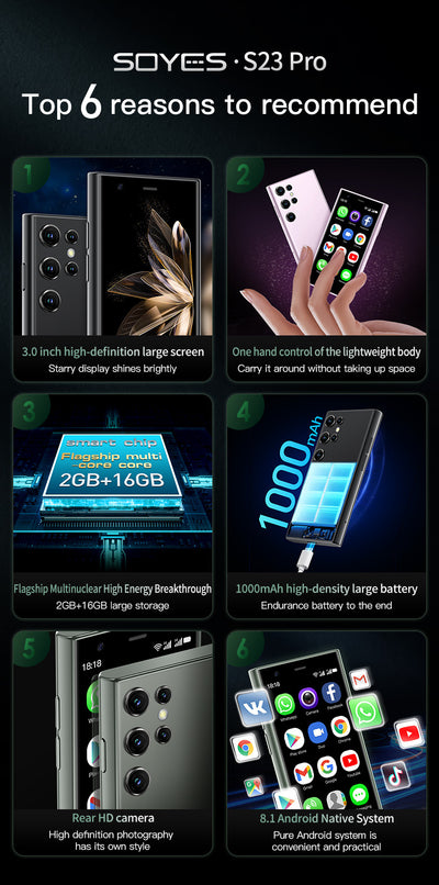 Smartphone Compacto S23PRO - Pantalla 3.0", Android, 16GB, Conectividad 3G y WiFi - Image 33