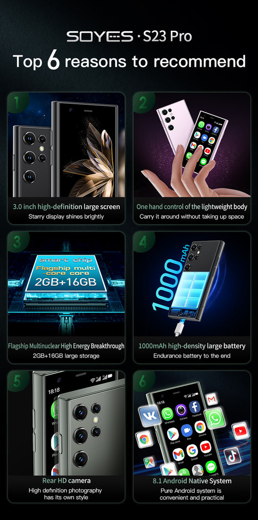 Smartphone Compacto S23PRO - Pantalla 3.0", Android, 16GB, Conectividad 3G y WiFi - Image 33