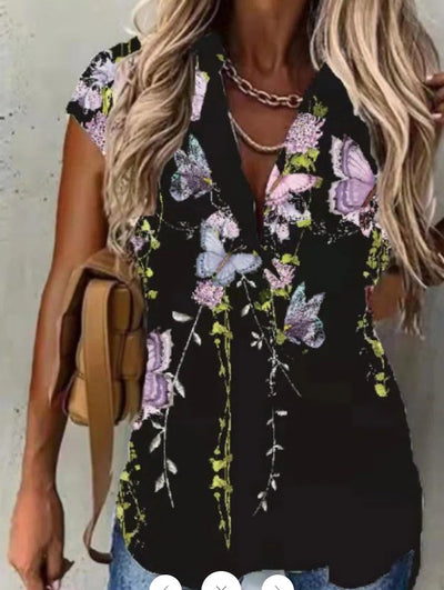 Blusa Ejecutiva con Estampado Digital Geométrico y Cuello Solapa - Image 10