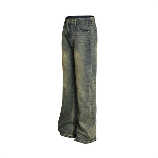 Jeans Vintage Holgados Teñidos Amarillo Barro para Hombre - Image 25