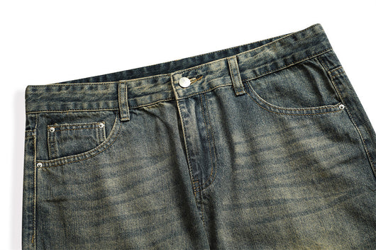 Jeans Vintage Holgados Teñidos Amarillo Barro para Hombre - Image 28