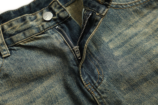 Jeans Vintage Holgados Teñidos Amarillo Barro para Hombre - Image 33