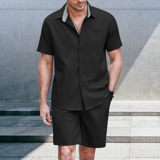 Conjunto Casual de Camisa y Shorts para Hombre - Image 18