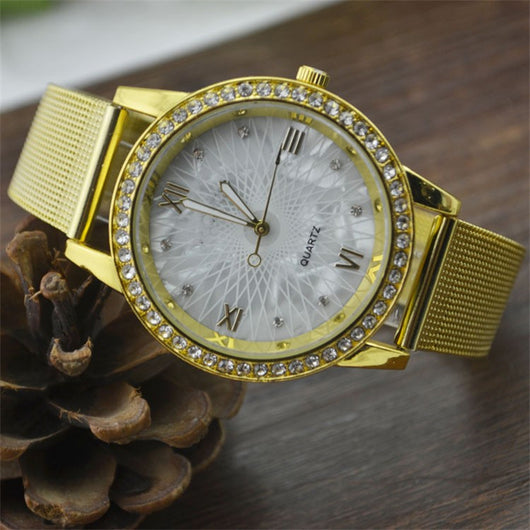 Reloj Electrónico Unisex con Pulsera de Malla Dorada - Image 12