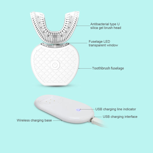 Cepillo de Dientes Eléctrico Automático 360° con Luz Azul y Carga USB - Image 43