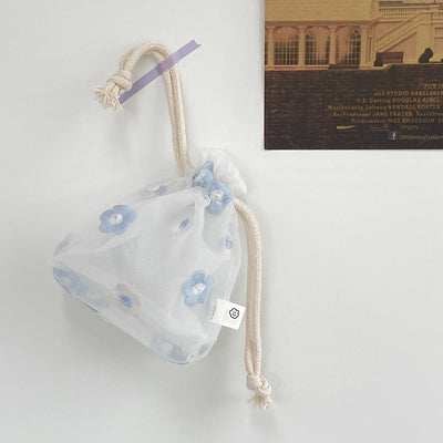 Bolsa de Almacenamiento Pequeña con Bordado Floral y Cordón Ajustable - Image 13