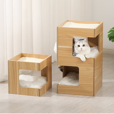 Nido para Gatos de Madera Maciza con Sisal - Diseño Modular sin Marcas - Image 15