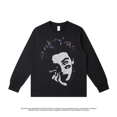 Camiseta Hombre Estilo Retro Americano Cuello Redondo Suelta Estampada Manga Corta - Image 13