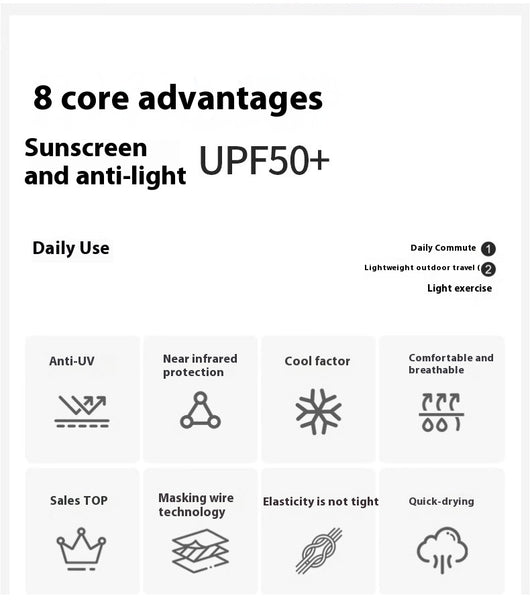 Ropa Protectora Solar con Cobertura Facial Desmontable - Protección UV Ice Silk - Image 39