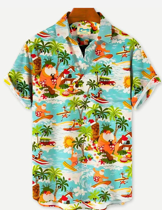 Camisa Hawaiana Estampada para Hombre - Estilo Vacacional Playa - Image 37