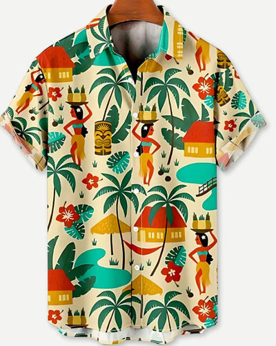 Camisa Hawaiana Estampada para Hombre - Estilo Vacacional Playa - Image 39