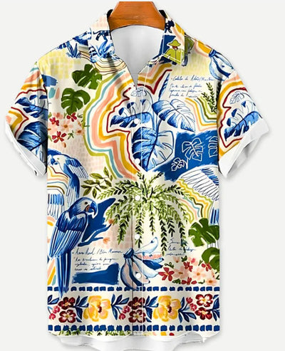 Camisa Hawaiana Estampada para Hombre - Estilo Vacacional Playa - Image 40
