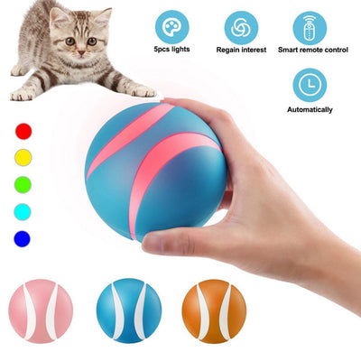 Pink wireless smart remote control pet toy with a white stripe and LED flashing lights. - Image 7