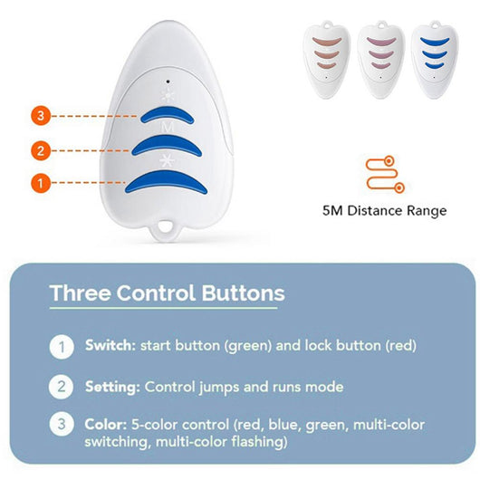 Pink wireless smart remote control pet toy with a white stripe and LED flashing lights. - Image 11