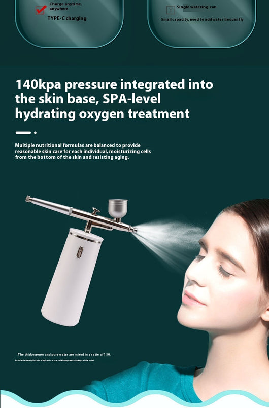 Vaporizador Facial de Oxígeno Portátil - Pistola Spray Inyector de Oxígeno - Image 10