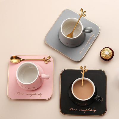 Juego de Taza, Plato y Cuchara de Lujo Europeo en Oro para Desayuno y Té - Image 7