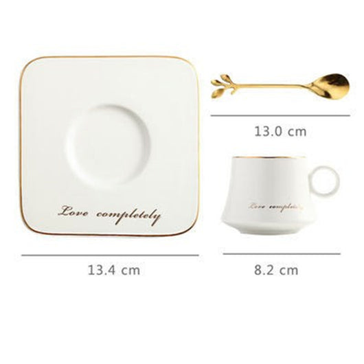 Juego de Taza, Plato y Cuchara de Lujo Europeo en Oro para Desayuno y Té - Image 11