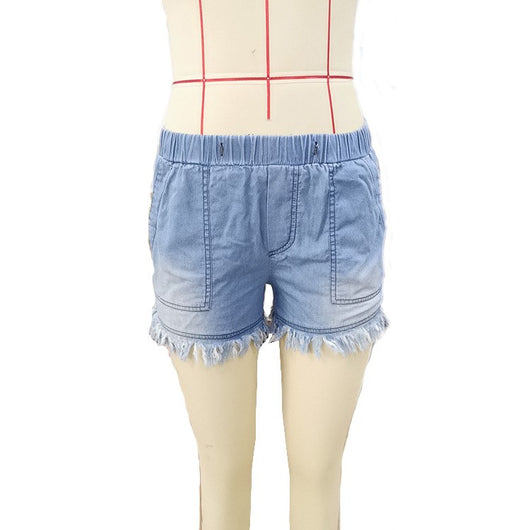 Shorts Vaqueros Holgados con Flecos Elásticos - Image 18