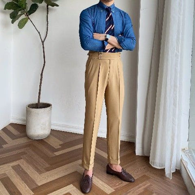 Pantalones Casuales de Cintura Alta y Corte Recto para Hombre - Image 14