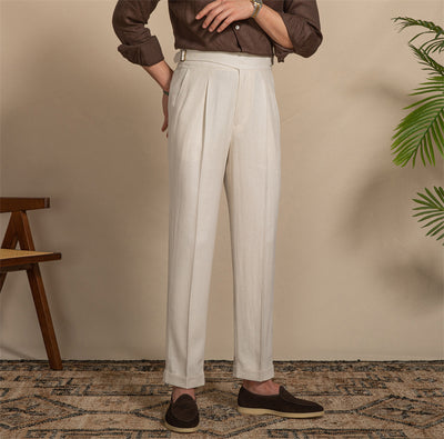 Pantalones Casuales Occidentales de Talle Alto con Silueta Fluida y Transpirable - Image 9