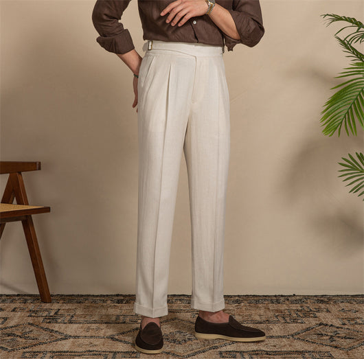 Pantalones Casuales Occidentales de Talle Alto con Silueta Fluida y Transpirable - Image 9