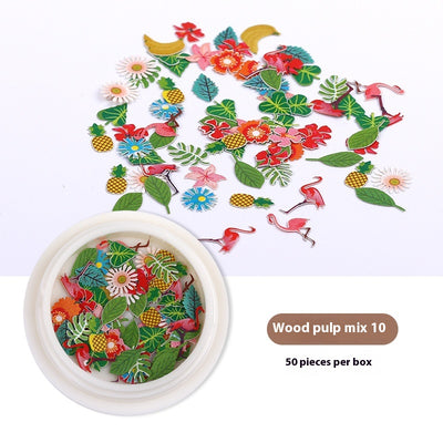Stickers de Uñas con Flores de Pulpa de Madera - Accesorios DIY para Nail Art - Image 24