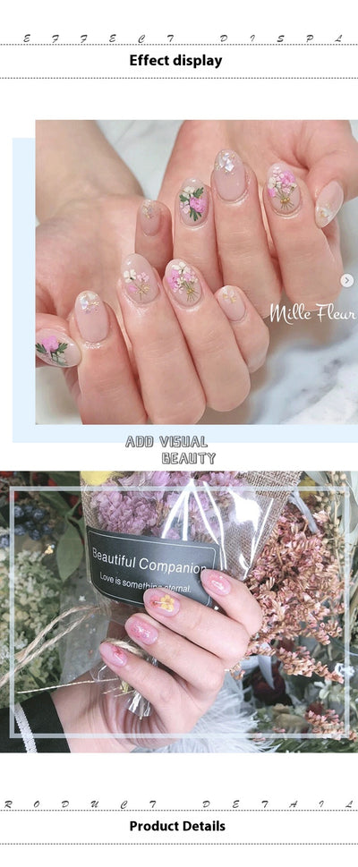 Stickers de Uñas con Flores de Pulpa de Madera - Accesorios DIY para Nail Art - Image 26