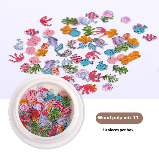 Stickers de Uñas con Flores de Pulpa de Madera - Accesorios DIY para Nail Art - Image 30