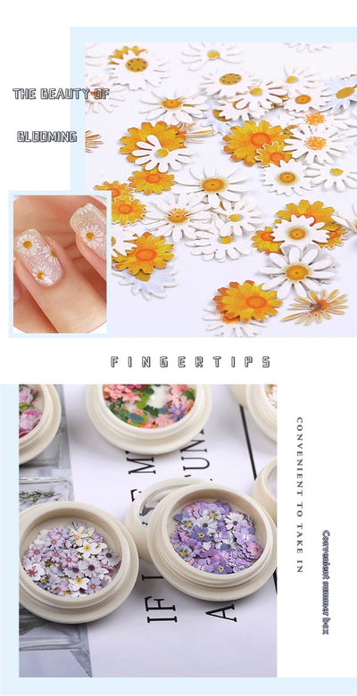 Stickers de Uñas con Flores de Pulpa de Madera - Accesorios DIY para Nail Art - Image 32