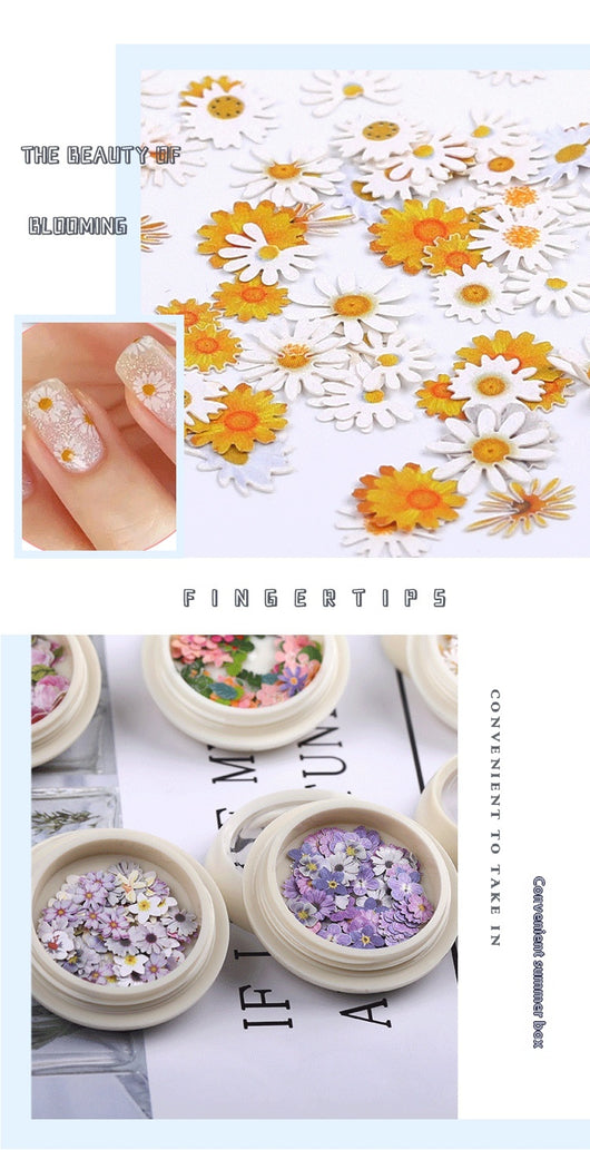 Stickers de Uñas con Flores de Pulpa de Madera - Accesorios DIY para Nail Art - Image 32