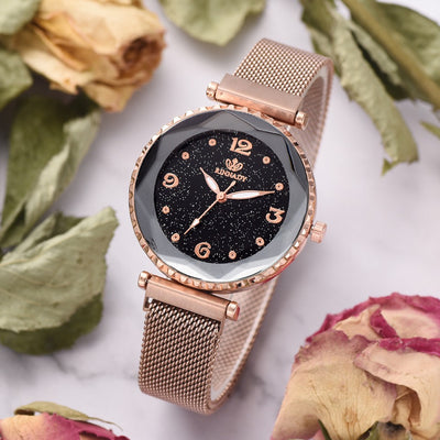 Reloj de Pulsera Mujer Cielo Estrellado con Cierre Magnético - Pulsera Fashion con Números Romanos - Image 10