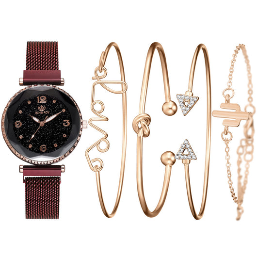 Reloj de Pulsera Mujer Cielo Estrellado con Cierre Magnético - Pulsera Fashion con Números Romanos - Image 16