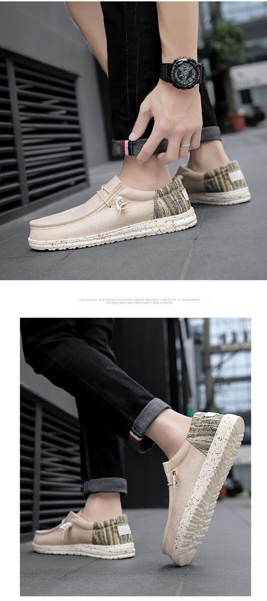 Zapatos Casuales de Lona Transpirable con Diseño Patchwork para Hombre - Image 13