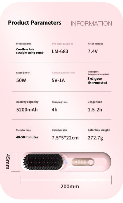 Peine Inalámbrico con Aniones - Cuidado Suave del Cabello - Image 12