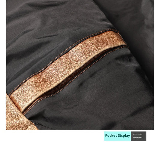 Abrigo de Cuero PU Grueso para Hombre - Estilo Casual Moderno - Image 14