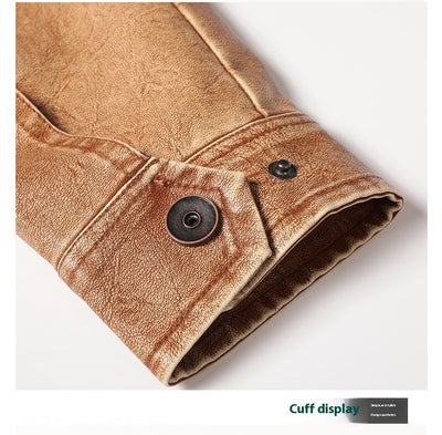 Abrigo de Cuero PU Grueso para Hombre - Estilo Casual Moderno - Image 15